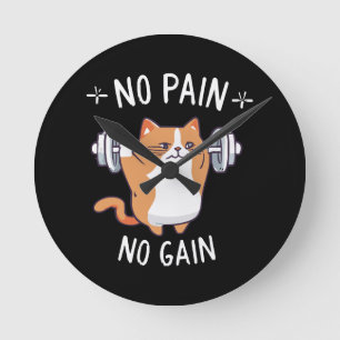 Let s Build Some Muscle! Gym Time! Round Clock