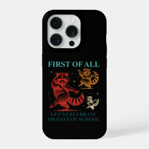 Let’s Celebrate 100 Days of School Cute Raccoon iPhone 15 Pro Case