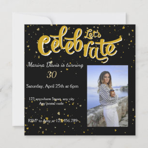 Let’s Celebrate Dazzling speckles Invitation