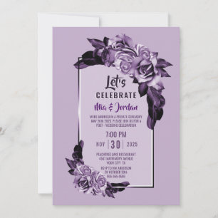 Let’s Celebrate Purple Rose Floral Elopement Invitation