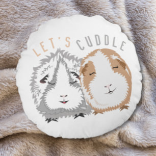 Let’s Cuddle Guinea Pig Round Pillow