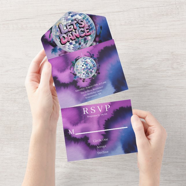 Let’s Dance Birthday Party Bash All In One Invitation (Tearaway)