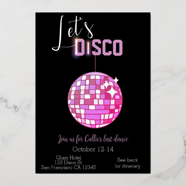 Let’s Disco Bachelorette Last Dance Neon (Front)