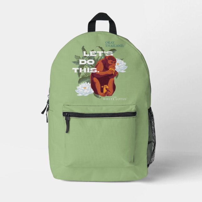 "Let’s Do This" Monkey - The White Lotus Printed Backpack (Front)