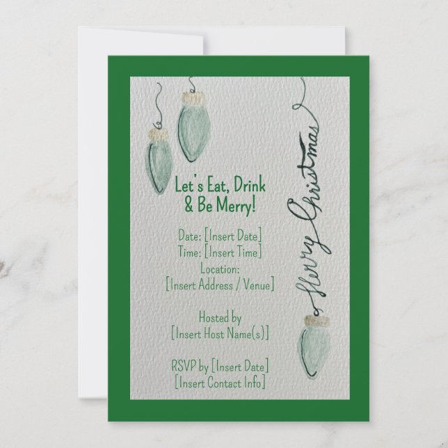 Let’s Eat, Drink & Be Merry Invitation  (Front)
