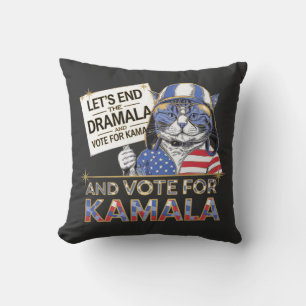 Let’s End the Dramala and Vote for Kamala Throw Pillow