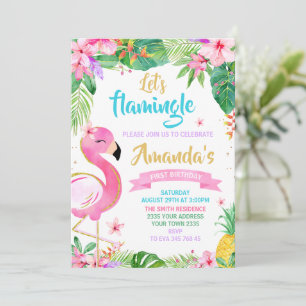 Let’s Flamingle Birthday Invitation
