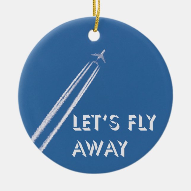 Let’s fly away ceramic ornament (Front)