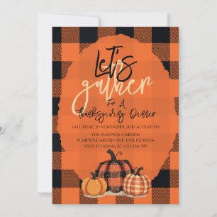 Let’s Gather Thanksgiving Dinner Fall Harvest Invitation