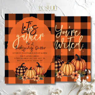 Let’s Gather Thanksgiving Dinner Fall Harvest Invitation