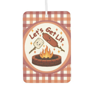 Let’s Get Lit Firepit – Cute Marshmallow & Hot Dog Air Freshener