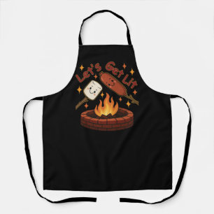 Let’s Get Lit Firepit – Cute Marshmallow & Hot Dog Apron