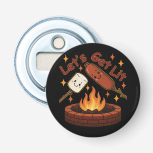 Let’s Get Lit Firepit – Cute Marshmallow & Hot Dog Bottle Opener