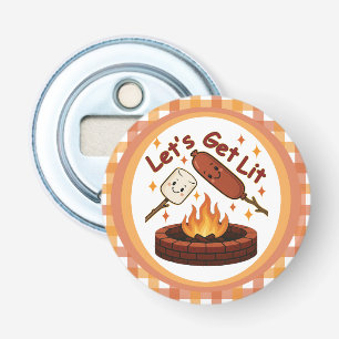 Let’s Get Lit Firepit – Cute Marshmallow & Hot Dog Bottle Opener