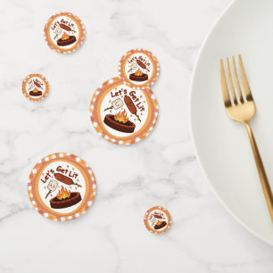 Let’s Get Lit Firepit – Cute Marshmallow & Hot Dog Confetti