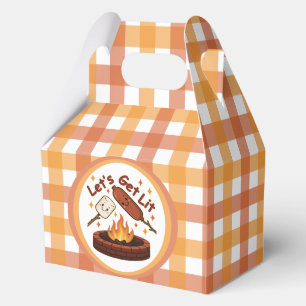 Let’s Get Lit Firepit – Cute Marshmallow & Hot Dog Favor Box