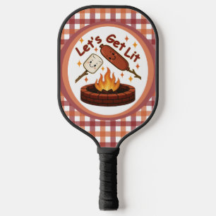 Let’s Get Lit Firepit – Cute Marshmallow & Hot Dog Pickleball Paddle