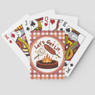 Let’s Get Lit Firepit – Cute Marshmallow & Hot Dog Playing Cards