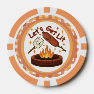 Let’s Get Lit Firepit – Cute Marshmallow & Hot Dog Poker Chips