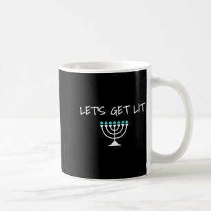 Let S Get Lit Jewish Hanukkah Menorah Chanukkah  Coffee Mug