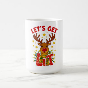 Let’s Get Lit Reindeer Christmas Mug