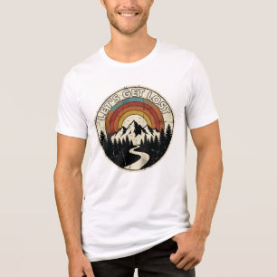 Let’s Get Lost Retro Mountain Adventure Outdoor Tri-Blend Shirt