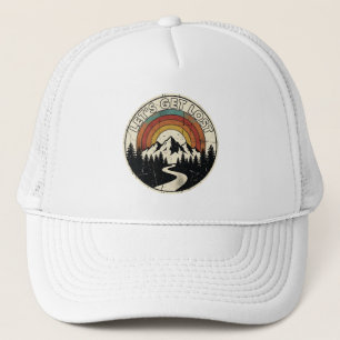 Let’s Get Lost Retro Mountain Adventure Outdoor Trucker Hat
