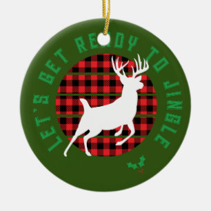 “Let’s Get Ready to Jingle” Christmas Ceramic Ornament
