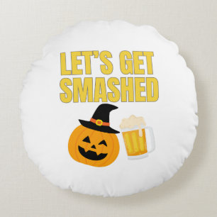 Let’s Get Smashed Funny Halloween Throw Pillow