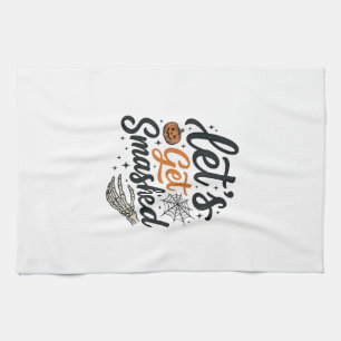 Let’s Get Smashed Halloween Pumpkin Kitchen Towel