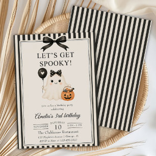 Let’s Get Spooky Cute Ghost Halloween Birthday Invitation