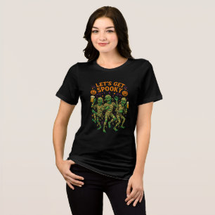 Let’s Get Spooky Dancing Mummies Art Tri-Blend Shirt