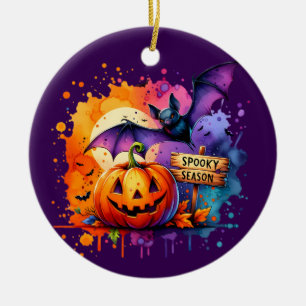 Let’s Get Spooky Halloween Splash Ceramic Ornament