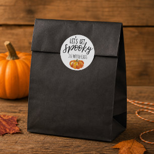Let’s Get Spooky Watercolor Pumpkin Classic Round Sticker