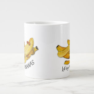 Let’s go Bananas Aquarell lustiges Zitat Large Coffee Mug