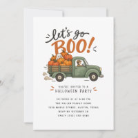 Let’s Go Boo | Watercolor Pumpkin Truck Halloween