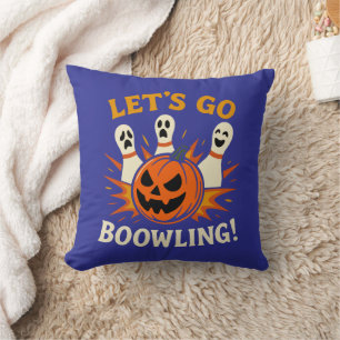 Let’s Go Boo-wling Funny Halloween Bowling Throw Pillow