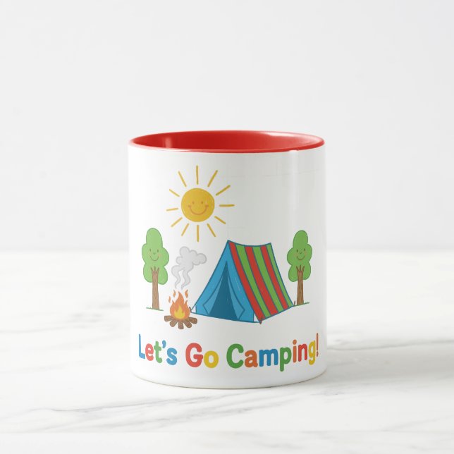 Let’s Go Camping Kids Crayon Tent Art Mug (Center)