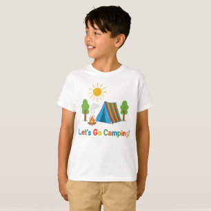 Let’s Go Camping Kids Crayon Tent Art T-Shirt