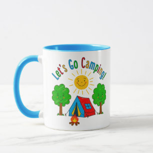 Let’s Go Camping Kids Drawing Design Mug