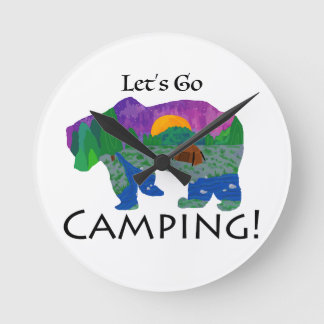 Let’s Go Camping Round Clock