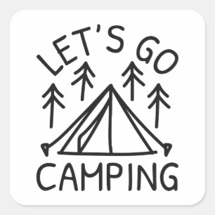 Let’s Go Camping Square Sticker