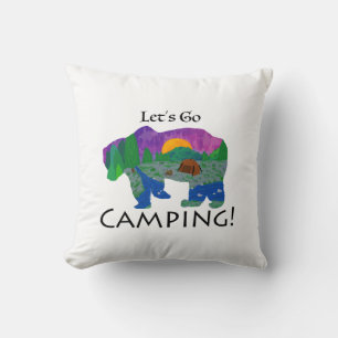 Let’s Go Camping Throw Pillow