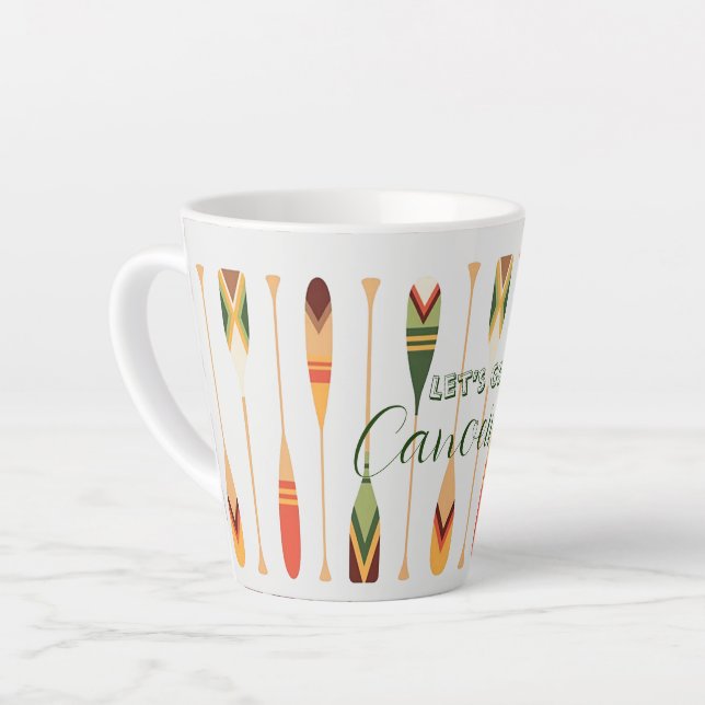 Let’s Go Canoeing Latte Mug (Left Angle)