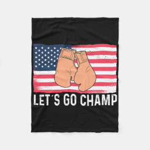 Let´s Go Champ Kickboxing Boxing Sports Fighter  Fleece Blanket