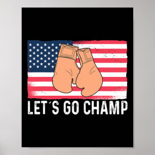 Let´s Go Champ Kickboxing Boxing Sports Fighter  Poster