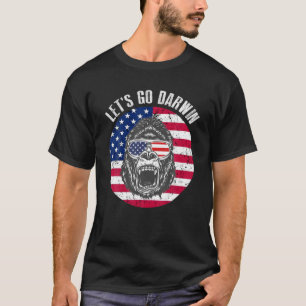 Let’S Go Darwin Bigfoot American Flag Lets Go USA T-Shirt