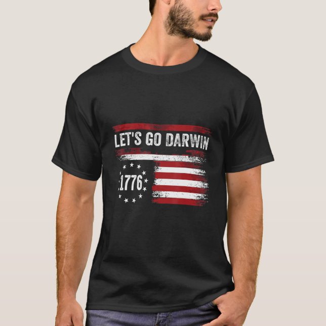 Let’s Go Darwin Funny Usa Flag Political For Women T-Shirt (Front)