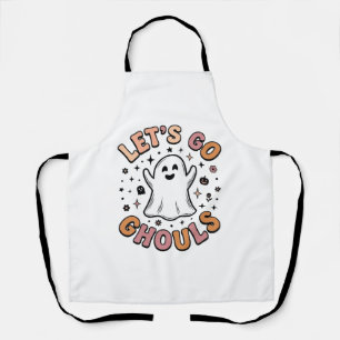 Let’s Go Ghouls Cute Halloween Ghost Apron