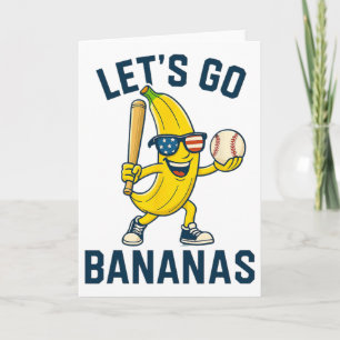 Let’s Go Nanas Funny Nana Softll Sports Usa Flag Card